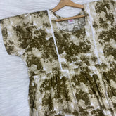 Frock Feeding Nighty, Free Size, Ankle Length, Tie-Up, Puff Sleeve Sleepwear in Softest Cotton Fabric (Bra Size 34"-38" | 50”-52″ length)